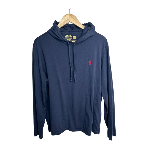 Polo Ralph Lauren Other - Polo Ralph Lauren T Shirt Men L Blue Hooded Casual Pony Logo Hoodie Preppy Golf